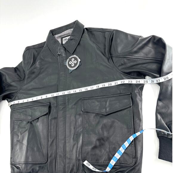 PINO By PinoPorte Men's Black Pilot Leather Bomber Jacket Size L - Picture 8 of 12